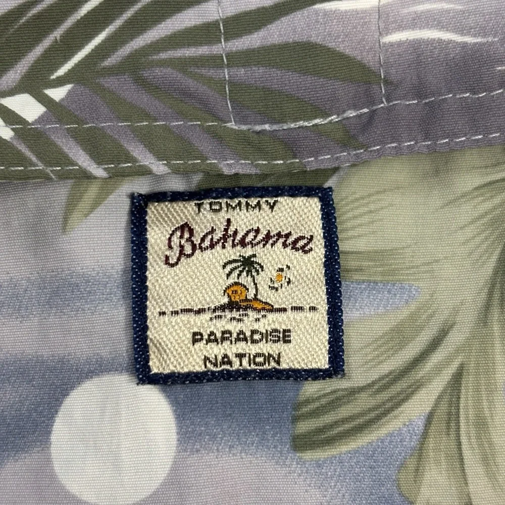 Tommy Bahama Swim Trunks Mens L Grey Floral Tropical Hibiscus Nylon Board Shorts